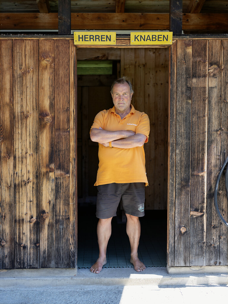 Ruedi Breitenenstein, lif guard, Freibad Andeer, Andeer 2022